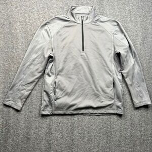 PGA Tour Sweater Mens Large Gray 1/4 Zip Pullover Fleece Lined Golf Jacket